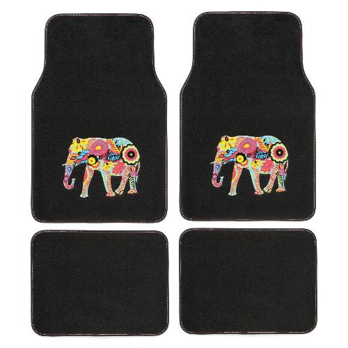 Tapis De Sol 4 Tapis moquette Indian Elephant - Noir Tissu