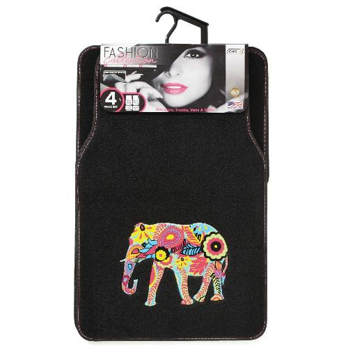 Tapis De Sol 4 Tapis moquette Indian Elephant - Noir Tissu