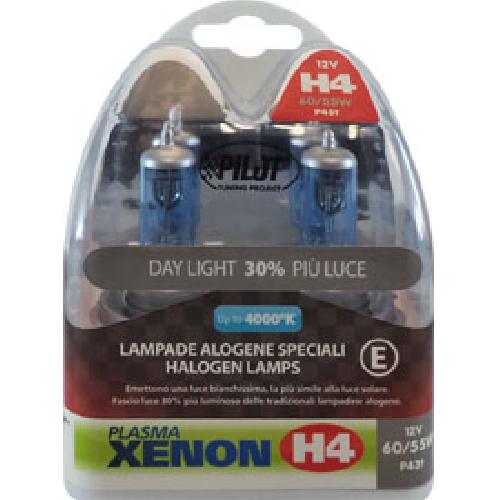 Ampoules H4 12V 4x Ampoules H4 6055W 12V effet Xenon +30