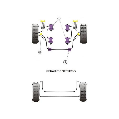 Silent blocs 4x Silent-Blocs de Triangle compatible avec Renault 5 GT - AV