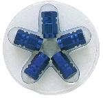 Piece Detachee De Pneu - Valve Pneu 5 bouchons de Valves - Bleu - Hexagonaux