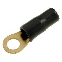 50x Connecteurs anneau M6 10mm2 - dore isole noir