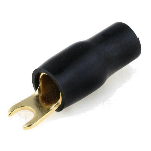 Cosses - Fils 50x Connecteurs Fourche M4 20mm2 - Dore Isole noir