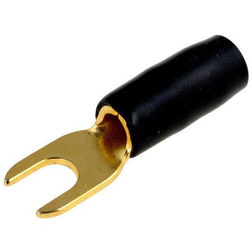 Cosses - Fils 50x Connecteurs Fourche M4 6mm2 - Dore Isole noir