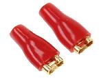 Cosses - Fils 50x Connecteurs plats 4.8mm dore isole rouge - femelle