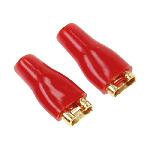 50x Connecteurs plats 4.8mm dore isole rouge - femelle 50x Connecteurs plats 4.8mm dore isole rouge - femelle