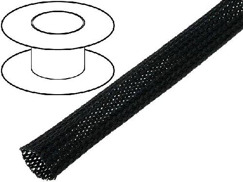 Gaine pour cables 5m gaine polyester tressee 3550 40mm noir