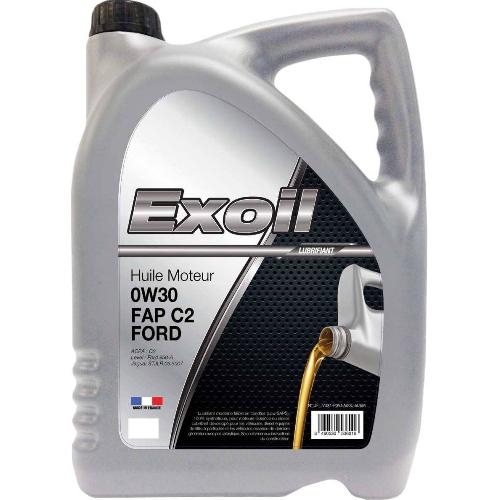 Huile Moteur 5x Huile Moteur Exoil 0W30 C2 Compatible avec Ford 1 Litre