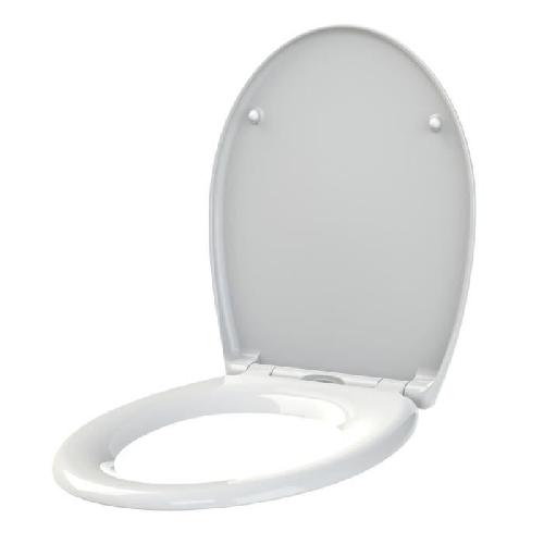 Abattant Wc - Rehausseur Abattant WC en thermodur - fermeture progressive et declipsable FALLY - Blanc Brillant