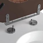 Abattant Wc - Rehausseur Abattant WC - GELCO - Walnut Noyer - MDF FSC - Frein de chute - Charnieres métal graphite brossé