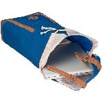 ABBEY Sac a dos scolaire - Fermeture aimantee - Cuir PU look vintage - 100 Polyester 300x300D - Bleu