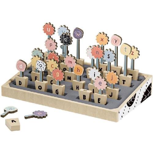 Forme A Trier - Forme A Agencer - Boite A Forme - Pyramide-gigogne Abc Flowers - TOP BRIGHT - 26 Pots de Fleurs - Lettres Majuscules - Lettres Minuscules - Alphabet