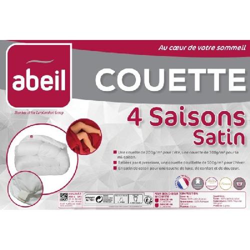 Couette ABEIL Couette 4 SAISONS Satin de Coton 240x260cm