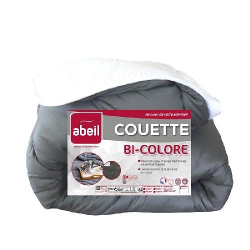 Couette ABEIL Couette chaude Bicolore - 220 x 240 cm - Blanc et gris