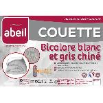 Couette ABEIL Couette tempérée BICOLORE 200x200cm - Blanc & Gris chiné