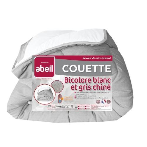 Couette ABEIL Couette tempérée BICOLORE 240x260cm - Blanc & Gris chiné