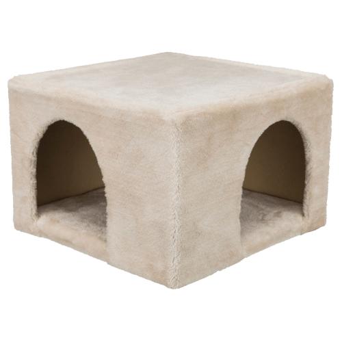 Accessoire De Cage - Abri Petit Animal Abri douillet peluche - 36 × 25 × 36 cm - Beige - Pour lapins et petits rongeurs