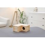 Accessoire De Cage - Abri Petit Animal Abri pour petits rongeurs - Kerbl - Modele 3 chambres - Beige - Toit amovible - Montage simple - KERBL