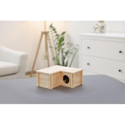 Accessoire De Cage - Abri Petit Animal Abri pour petits rongeurs - Kerbl - Modele 3 chambres - Beige - Toit amovible - Montage simple - KERBL