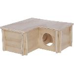 Accessoire De Cage - Abri Petit Animal Abri pour petits rongeurs - Kerbl - Modele 3 chambres - Beige - Toit amovible - Montage simple - KERBL