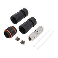Accessoire Coffret De Communication - Connecteur Rj45 - Panneau De Brassage Lien Cat 6.6a.7 PoE.PoE+.PoE++ 22AWG-26AWG IP68 - Noir