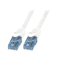Accessoire Coffret De Communication - Connecteur Rj45 - Panneau De Brassage Patch cord- U-UTP- 6a- corde- CCA- PVC- blanc- 1.5m- 26AWG