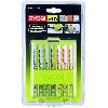 Accessoire - Consommable Machine Outil RYOBI - Coffret 10 lames baionnettes scie sauteuse bois - plastique (6 / 10 / 14 TPI) et bimétal - RAK10JSB