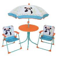 Accessoire Plein Air - Piece Detachee Plein Air FUN HOUSE 713095 INDIAN PANDA Salon de jardin avec une table. 2 chaises pliables et un parasol pour enfant