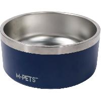 Accessoire Pour Repas Gamelle - M PETS - ESKIMO - Double paroi 2 L - Bleu - Acier inoxydable. antidérapant. inodore. antirouille. lavable