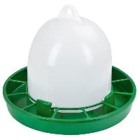 Accessoire Pour Repas Nourrisseur plastique poules - KERBL - 24 cm - Ø30 cm - 2.5 kg - Blanc / Vert