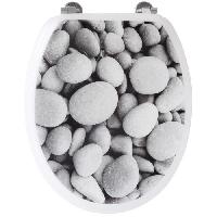 Accessoire Salle De Bain Abattant WC galets de plage - Gris