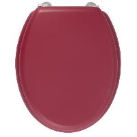 Accessoire Salle De Bain GELCO DESIGN Abattant WC Dolce - Charnieres inox - Bois moulé - Rouge cardinal