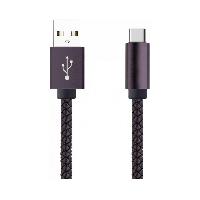 Accessoire Telephone Cable tresse USB-C Noir Moxie - Moxie