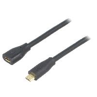 Accessoire Telephone Cable USB 2.0 port USB B micro USB B micro prise male 100cm - Noir