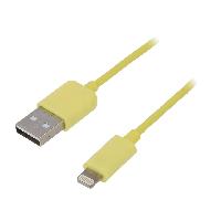 Accessoire Telephone Cable USB 2.0 prise Lightning USB A male 100cm - Jaune