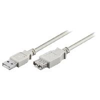 Accessoire Telephone Cable USB 2.0 USB A femelle USB A prise male 1.8m - Gris