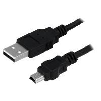 Accessoire Telephone Cable USB 2.0 USB A male USB B mini prise male 1.8m - Noir