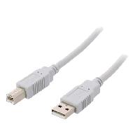 Accessoire Telephone Cable USB 2.0 USB A prise male USB B prise male 2m - Gris clair