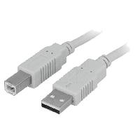 Accessoire Telephone Cable USB 2.0 USB A prise male USB B prise male 5m - Gris clair