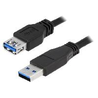 Accessoire Telephone Cable USB 3.0 USB A femelle USB A male 3m - Noir