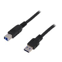 Accessoire Telephone Cable USB 3.0 USB A male USB B prise male 1m - Noir