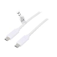 Accessoire Telephone Cable USB 3.1 USB C male des deux cotes 0.5m - Blanc Accessoire Telephone Cable USB 3.1 USB C male des deux cotes 0.5m - Blanc