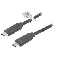 Accessoire Telephone Cable USB 3.1 USB C male des deux cotes 1m - Noir