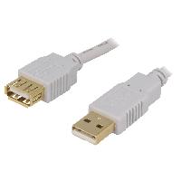 Accessoire Telephone Cable USB A 2.0 femelle.male 1.8m gris