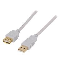 Accessoire Telephone Cable USB A 2.0 femelle.male 3m gris