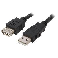 Accessoire Telephone Cable USB A 2.0 femelle.male 3m noir