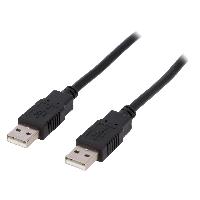 Accessoire Telephone Cable USB A 2.0 male des deux cotes 3m noir