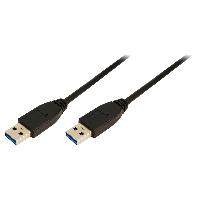 Accessoire Telephone Cable USB A 3.0 male des deux cotes 1m - Noir