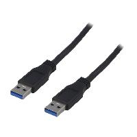 Accessoire Telephone Cable USB A 3.0 male des deux cotes 2m - Noir