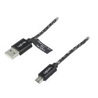 Accessoire Telephone Cable USB A male USB B micro prise male 1m - Gris